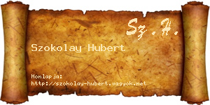 Szokolay Hubert névjegykártya